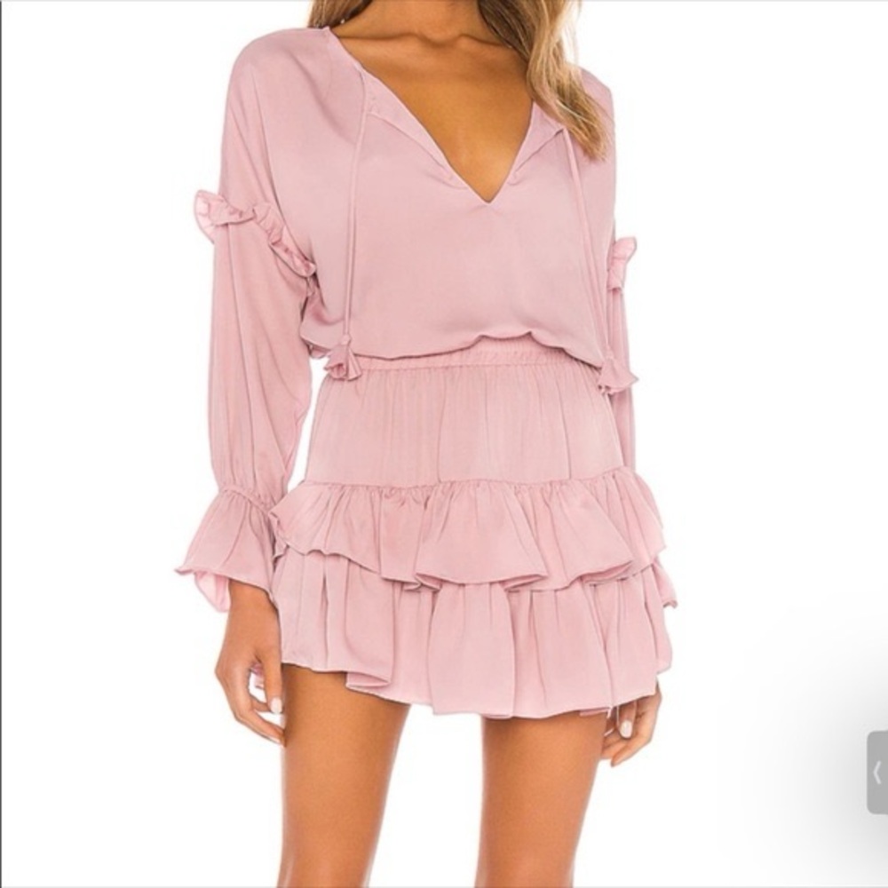 MISA Pink Ruffle Dress